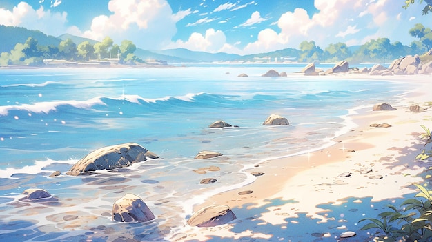 Anime Style Summer Beach