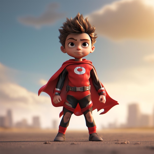 Anime Super Hero Chiibi Toddler in Pixar Style