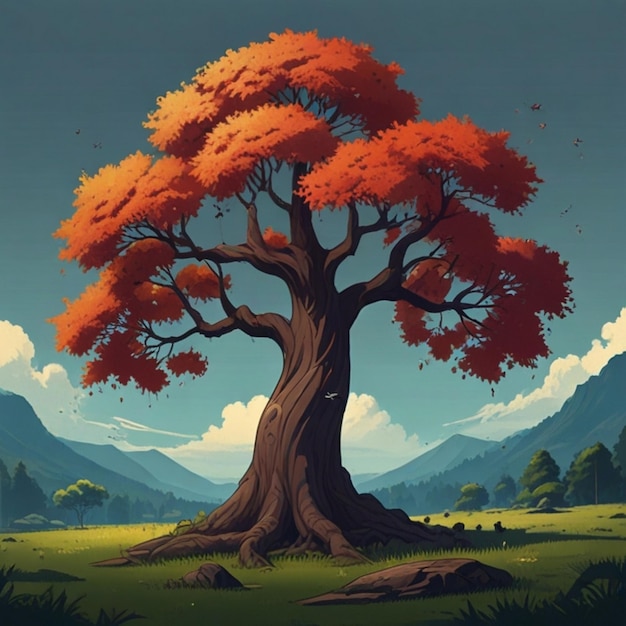 Anime tree illustration