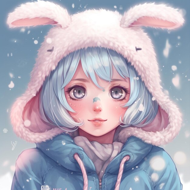 animewallpaper like pencil drawing digital art of cute