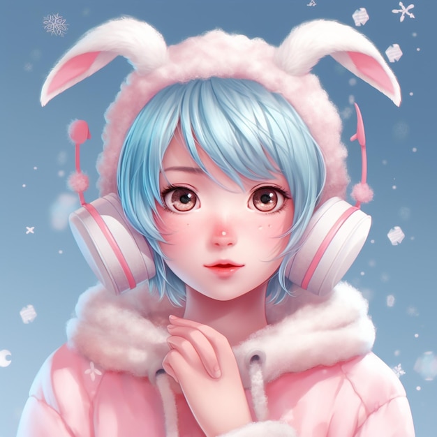 animewallpaper like pencil drawing digital art of cute