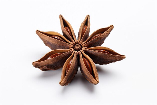 Photo anise against white background 8k resolution