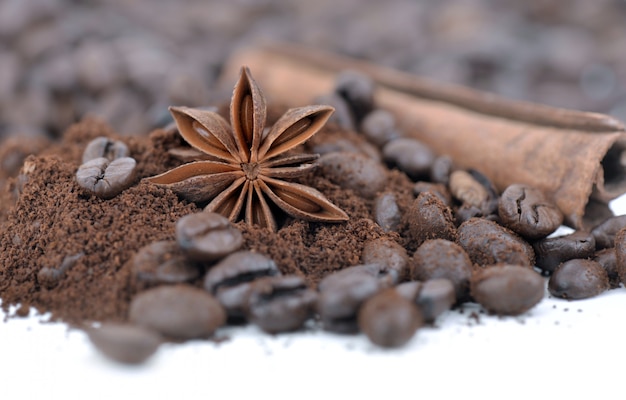 Anise star and coffee