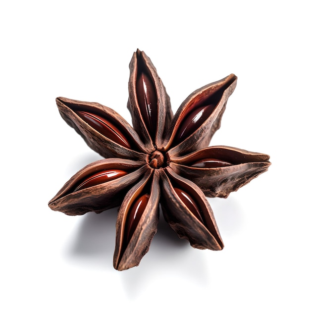 Anise star is on a white background