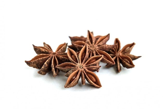 Anise stars isolated on white