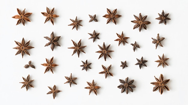 Anise Stars Pattern Close Up View for Flavorful Presentation