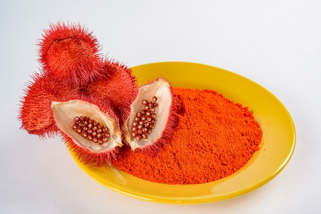 Annatto (Urucum). Its seeds are used as a natural food coloring.