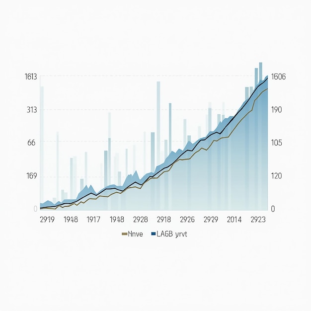 Photo annual financial report yearbyyear data statistics chart yearbyyear company development and growth