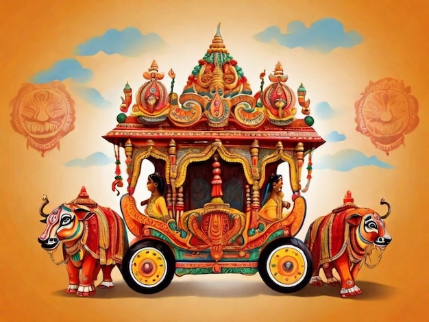 The annual grand Rath yatra or car festival of Lord Jagannath at Puri Orissa India