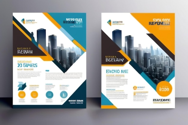 Annual report brochure flyer design template vector Leaflet presentation book cover templates