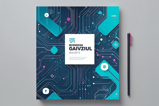 Photo annual report cover design for business generative ai