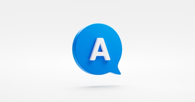 Answer 3d icon isolated on white background with information blue message bubble symbol or faq frequently ask question symbol and business web support search user problem assistance help solution