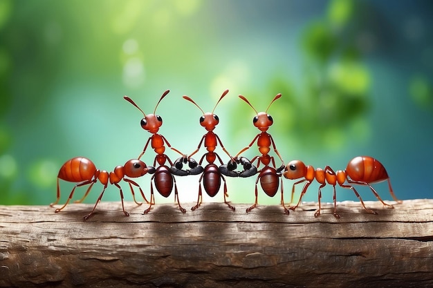 Photo ant action standingant bridge unity teamconcept team work together