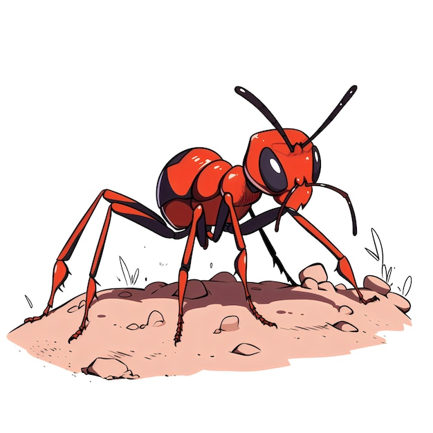 Photo ant illustration on white background