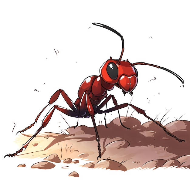 ant illustration on white background