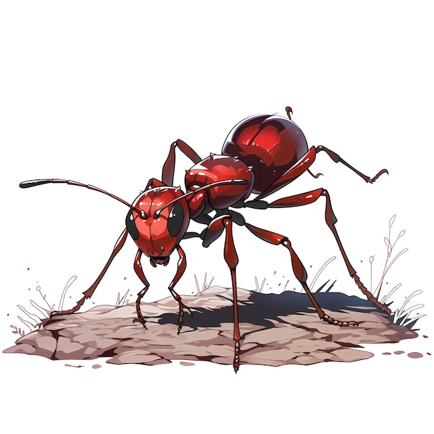 ant illustration on white background