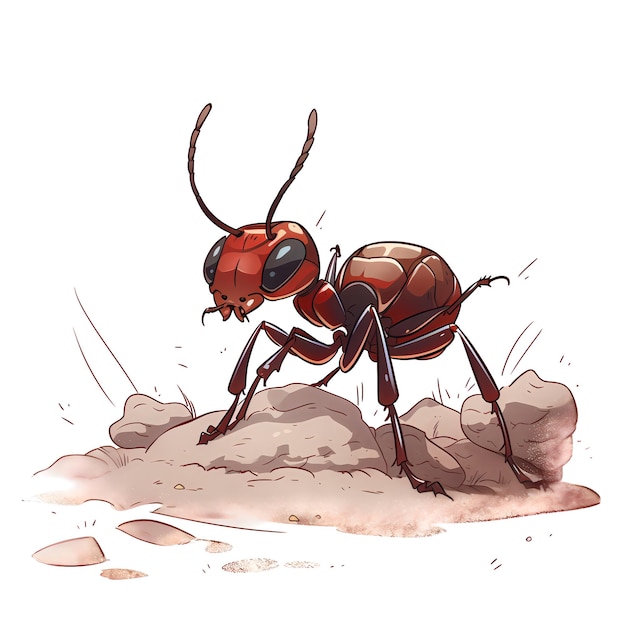 ant illustration on white background