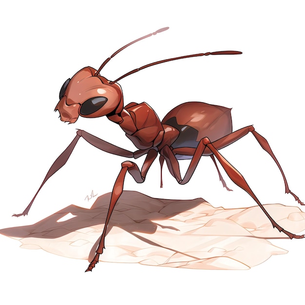 ant illustration on white background