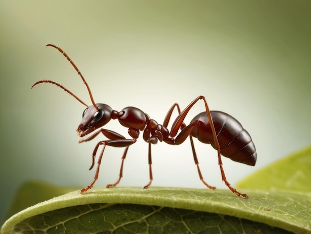 a ant on a leaf with the word ant on it