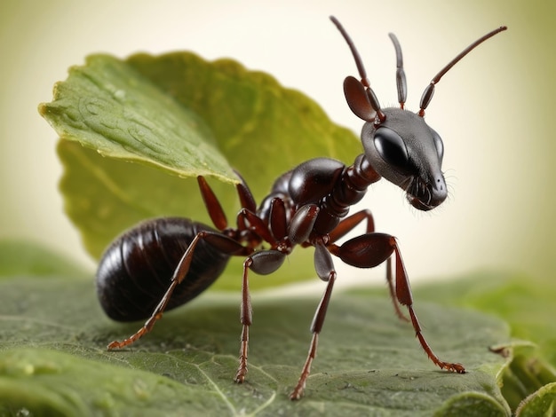 a ant with a black ant on its face is shown in the picture