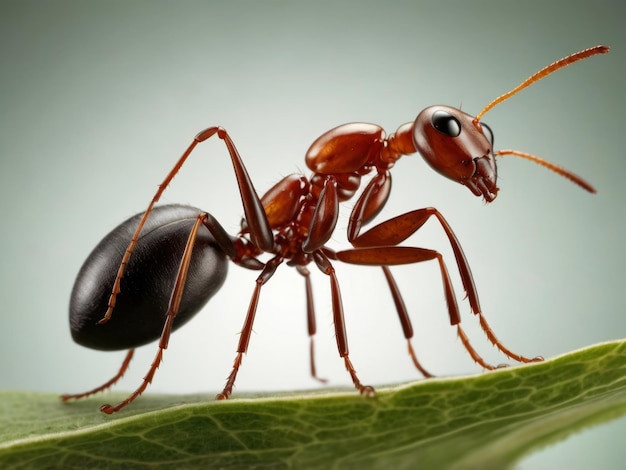 a ant with a black body and ant on the side