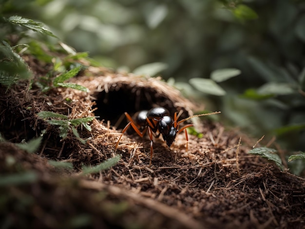 An ant with his nest