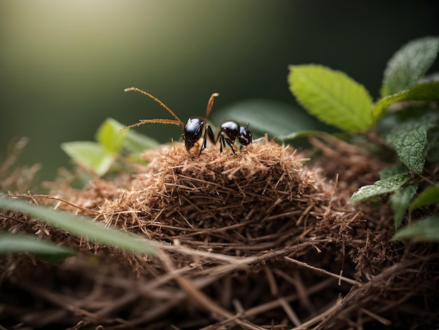 An ant with his nest