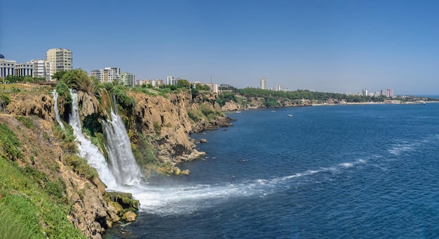 Antalya Turkey 19072021 Lower Duden waterfalls or Lara waterfall in Antalya Turkey on a sunny summer day