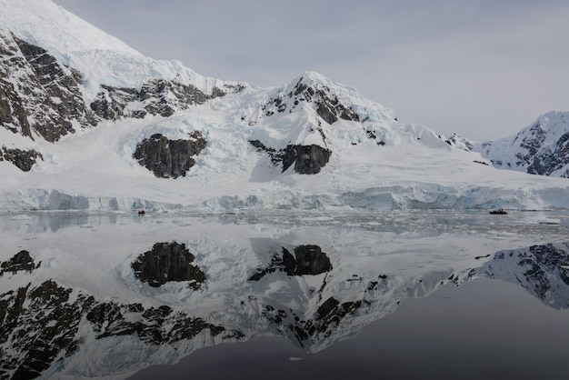 Antarctic landscape with reflection