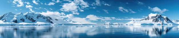 Photo antarctic mountains reflecting in tranquil waters