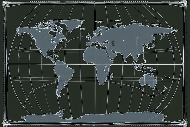 Photo antarctica and world map outlines in vector format