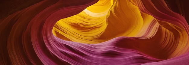 Antelope Canyon Cave with smooth pink and yellow corrugated shape abstract natural shape texture