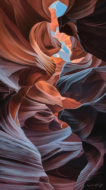 Antelope Canyon im Navajo Reservation bei Page Arizona USA Artwork and travel concept