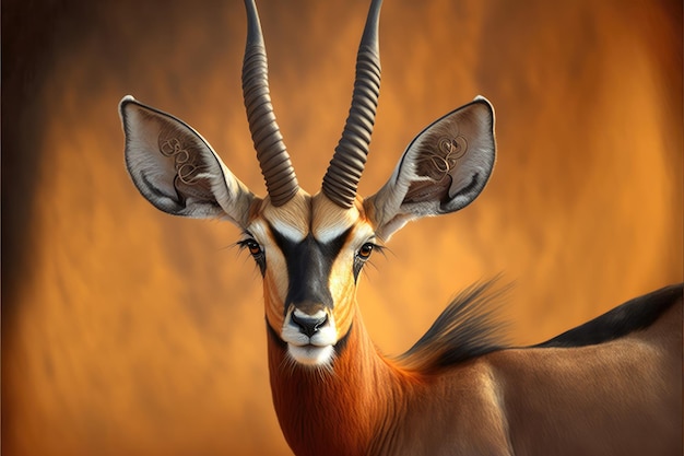 Photo antelope and horns