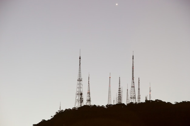 Photo antennas on the sumare hill in rio de janeiro brazil.