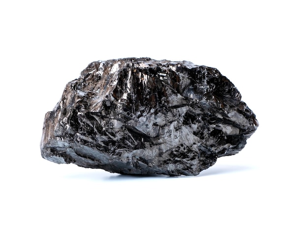 Anthracite coal isolated on white background