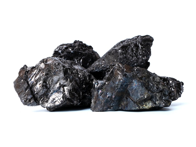 Anthracite coal isolated on white background