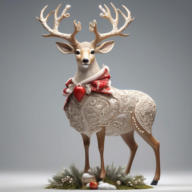 Anthropomorphic Deer character isolated on background