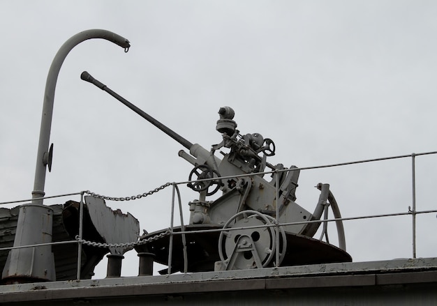 Anti Aircraft Cannon On A Ship Deck