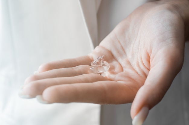 Antibacterial sanitizer gel on woman hands. Hygiene concept. Prevent the spread of germs and bacteria and avoid infections corona virus.