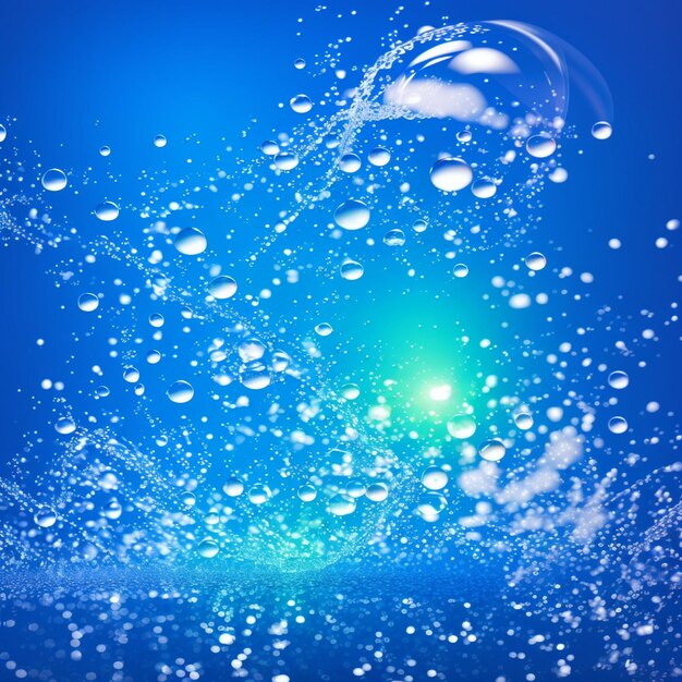 Antioxidant of liquid bubble with blue background