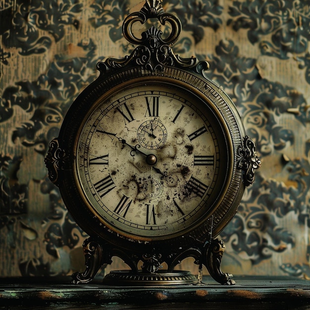 Antique brass clock with intricate design and timeless elegance