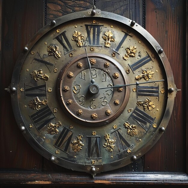 Antique brass clock with intricate design and timeless elegance