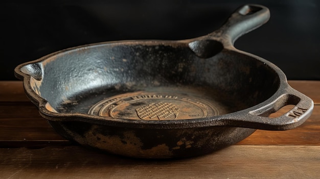 Antique cast iron skillet AI generated