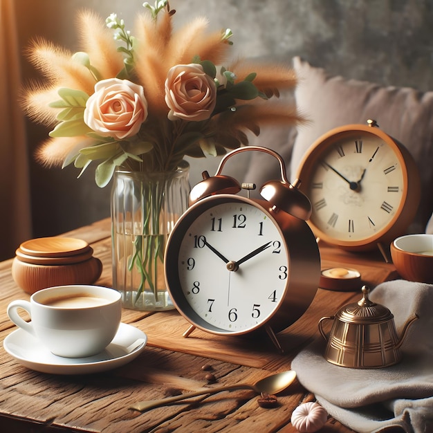 antique clock on a table