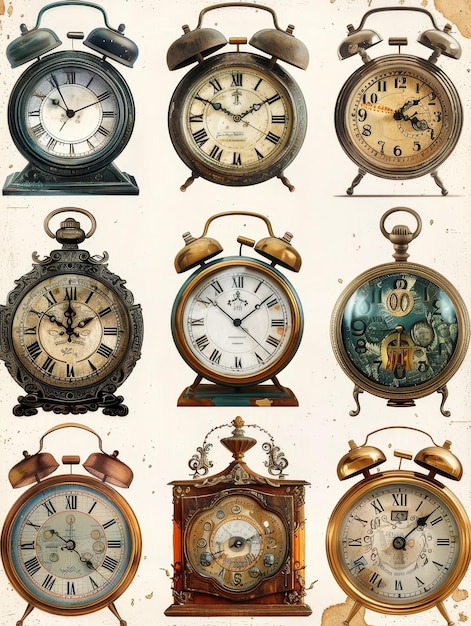 Photo antique clocks a collection of timepieces