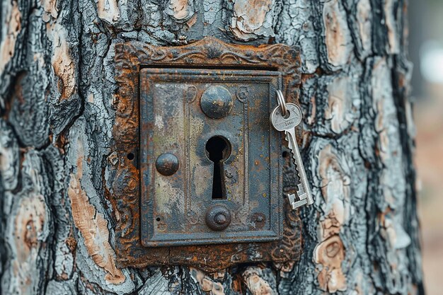 Photo antique door locks and keys on an old background old padlock and key set