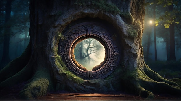 Antique Keyhole in Mystical Forest