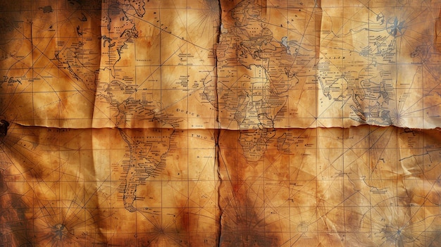 Antique Map Collage Artwork with Vintage Maps and HandDrawn Designs