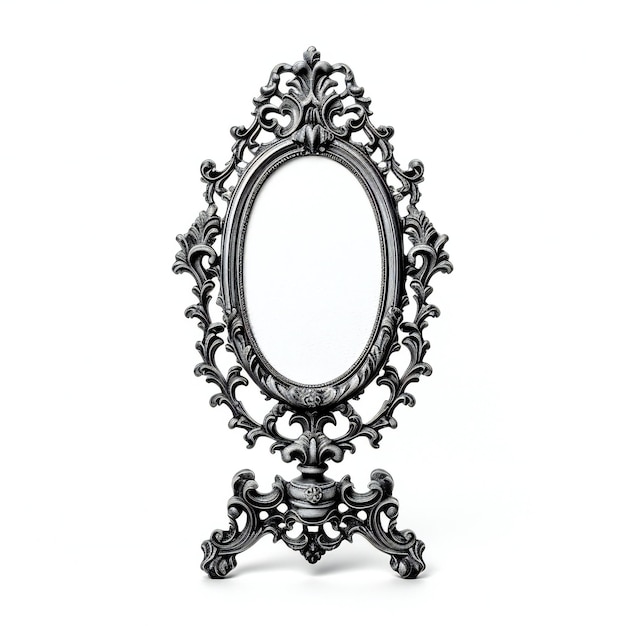 Antique mirror isolated on white background